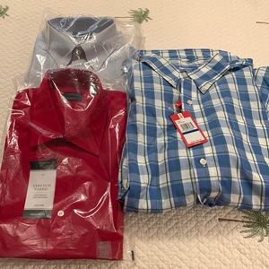 3 shirts. New with tags. Size XL. Size 17-17 1/2 and 18